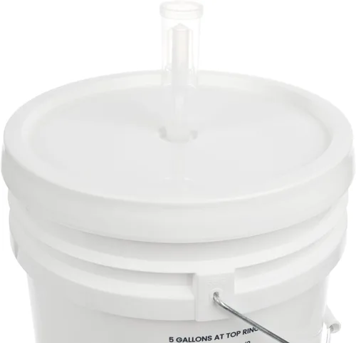 Vista 4 de U.S. Solid Fermentador de plástico – Cubo de fermentación de grado alimenticio de 5 galones fermentador de elaboración casera con espita y esclusa