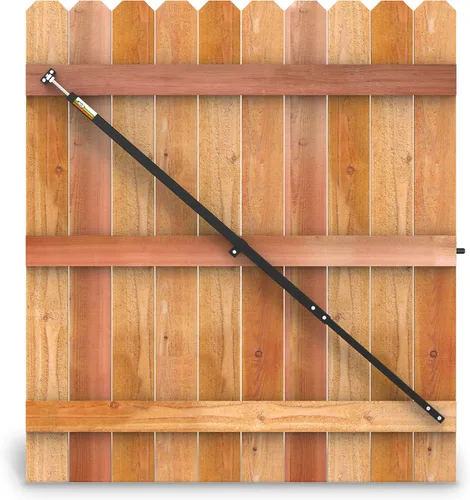 Vista 9 de Soporte telescópico de puerta de 6 pies – Kit de puerta de privacidad de madera anti hundimiento – Kit de herrajes para puertas de valla de madera