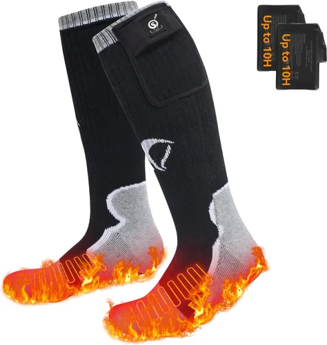 DAY WOLF Electric Heated Socks for Men Women with 3 Heat Levels Up to 10 Hours Rechargeable Battery Powered Warm Socks 2 * 2200mAh Thermal Socks