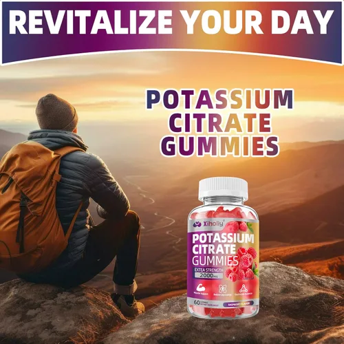 Vista 7 de Gomitas de citrato de potasio de 2000 mg, gomitas de electrolitos de alta potencia, suplemento de potasio con glicinato de magnesio, zinc, vitamina