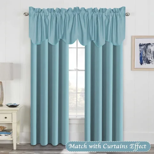 Vista 2 de H.VERSAILTEX - Cenefa de cortina opaca para ventanas de cocina, sala de estar/baño, para protección de la privacidad y decoración, con bolsillo