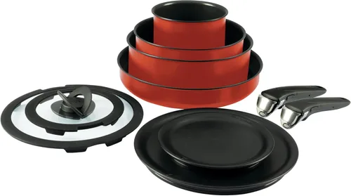 Vista 10 de T-fal Ingenio Essentials - Juego de utensilios de cocina con mango desmontable/extraíble de 11 piezas, granito titanio antiadherente, inducción