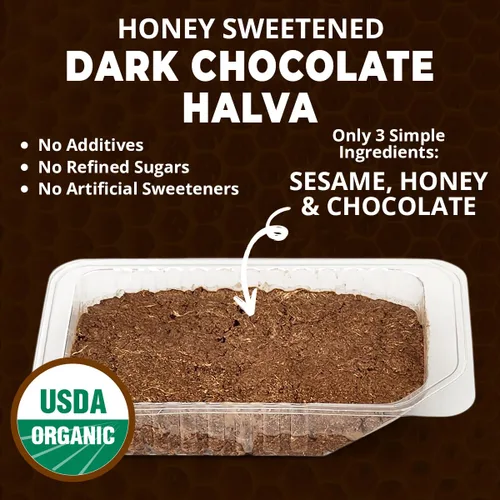 Vista 2 de ¡OhBondad! Halva de Miel Orgánica - Pack de 3 - Solo TRES Ingredientes Simples, Bocadillo y Postre que se Derriten en la Boca, Golosina Endulzada