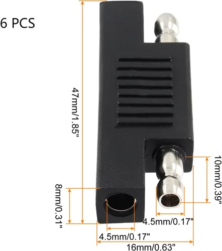 Vista 2 de Paquete de 6 conectores adaptadores de polaridad inversa SAE, adaptador de enchufe de desconexión rápida SAE para cable de extensión SAE a SAE