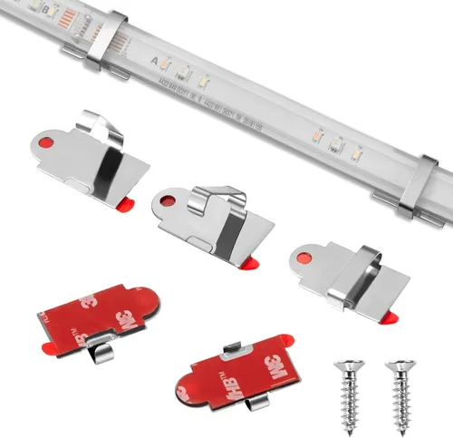 Vista 7 de Threetwofour Clips de tira de luces LED autoadhesivos, soportes de montaje para cable de 0.315-0.394 in de ancho, IP65, clips de cable de tira LED