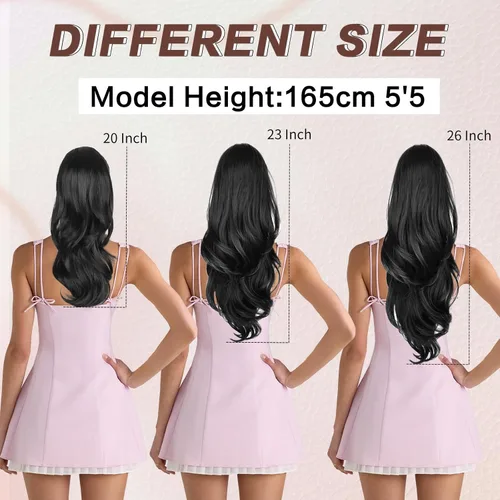 Vista 3 de Extensión de cola de caballo rubio, extensión de cola de caballo con cordón de 20 pulgadas para mujeres, extensiones de cabello de cola de caballo