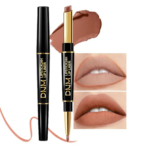 Vista 23 de Kaely Kit de Delineador de Labios Rojo y Lápiz Labial 2 en 1 para Mujeres, Kit de Labios Mate con Delineador de Labios, Tinte de Labios de Larga