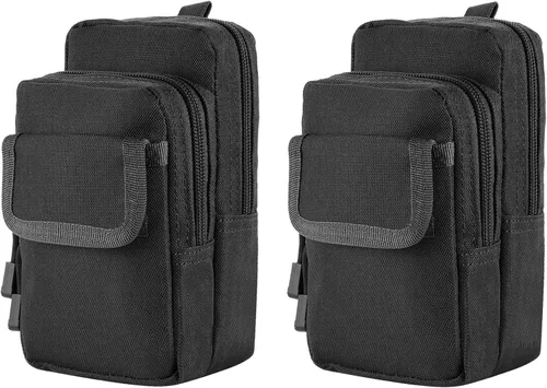 Vista 15 de FRTKK Paquete de 2 bolsas Molle – Bolsa táctica compacta resistente al agua EDC bolsa pequeña de utilidad