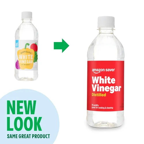 Vista 4 de Amazon Saver, Vinagre blanco destilado, ideal para cocinar y limpiar, 16 onzas líquidas (anteriormente Happy Belly, el embalaje puede variar)