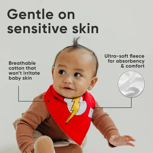 Vista 4 de Copper Pearl Baberos tipo bandana para bebé, baberos de algodón suave para babear y dentición, absorbentes, ajuste ajustable, muchos estilos