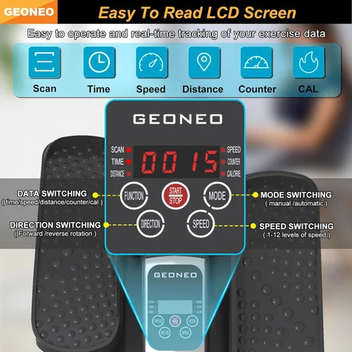 Vista 3 de Under Desk Elliptical Machine, Electric Elliptical Exerciser for Senior, Quiet & Small Electric Seated Pedal Exerciser for Home with Display