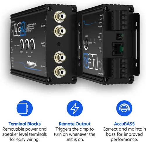 Vista 2 de Convertidor de salida de línea activa de 2 canales AudioControl LC2i con AccuBASS y control de subwoofer para añadir amplificadores o procesadores