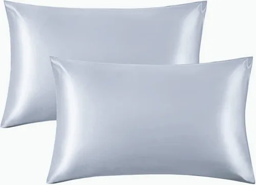 Vista 22 de Juego de fundas de almohada de satén sedosas para el cabello - Fundas de almohada con cierre de sobre - Frescas y fáciles de lavar - Juego de 2