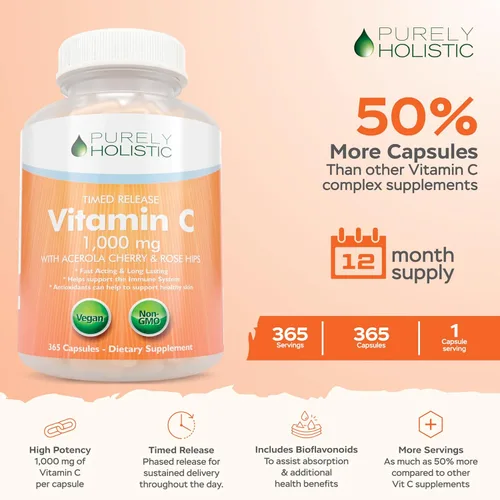 Vista 8 de Purely Holistic Aceite de semilla negra de 1400 mg + vitamina C 1000 mg – 180 cápsulas blandas + 365 cápsulas – Paquete inmune – Fácil de tragar