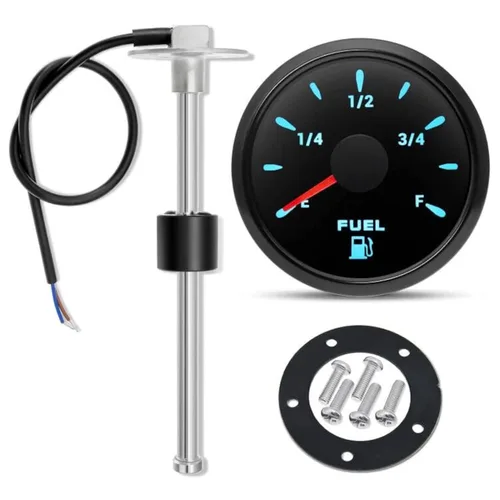 Vista 6 de ARTILAURA Kit de Unidad de Envío de Combustible y Medidor, 240-33ohms 5" (125mm) Emisor de Tanque de Combustible Marino para Barco Sensor de Gas