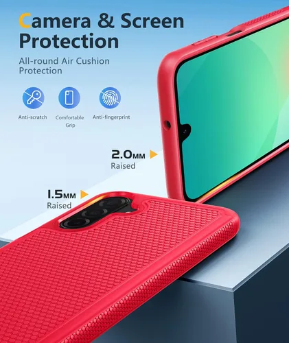 Vista 118 de FNTCASE Funda para teléfono Galaxy A14-5G: cubierta antideslizante de doble Azul