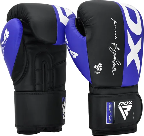 Vista 8 de Guantes de boxeo RDX, guantes de entrenamiento de cuero Maya para Muay Thai, kickboxing, sparring, saco de boxeo, guantes de kickboxing