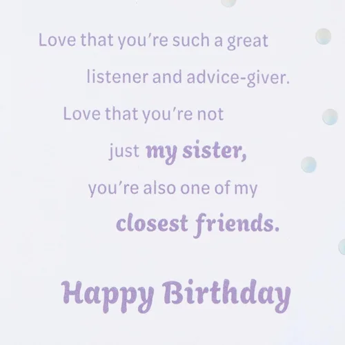 Vista 4 de Tarjeta de cumpleaños de Hallmark para hermana (Te quiero)