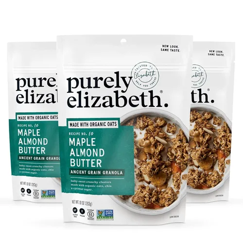 Vista 7 de Purely Elizabeth: granola keto de manzana y nuez, hecha con nueces y semillas, sin granos, sin gluten, sin OMG (3 paquetes, bolsas de 8 onzas)