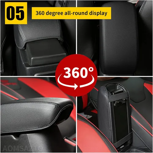 Vista 6 de AOMSAZTO Fundas para reposabrazos para Hyundai 2015-2019 Sonata Negro Almohadilla de consola para Sonata