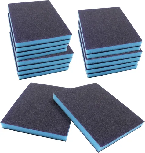 Vista 10 de BokWin 16 esponjas de lijado de grano 100/grano 220, kit de esponja de arena lavable y reutilizable