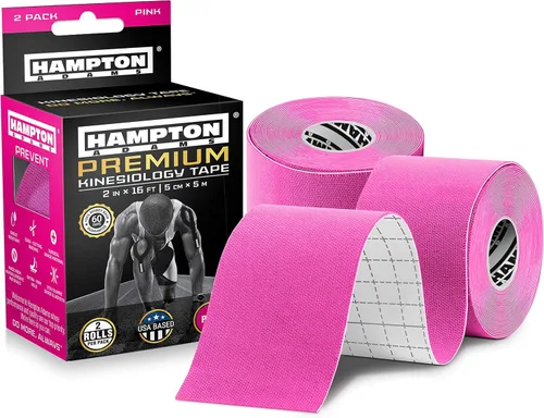 Vista 7 de Hampton Adams Como se ve en Shark Tank Cinta de kinesiología elástica (paquete de 2) Cinta atlética sin cortar para soporte y protección