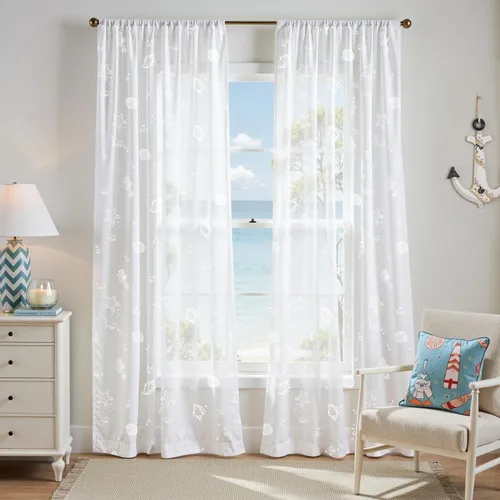 Vista 12 de jinchan Cortinas traslúcidas blancas para sala de estar, dormitorio, cuarto de bebé, cortinas de 63 pulgadas de largo para casa de playa, gasa