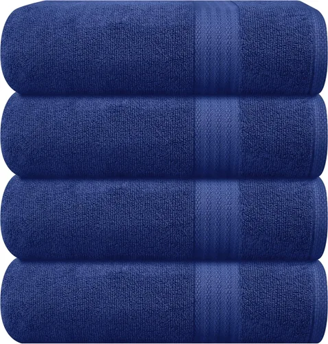 Vista 100 de GLAMBURG Sábana de baño de algodón extra grande premium de 700 GSM 35x70 - 100% algodón peinado - Calidad de hotel y spa de lujo - Duradera