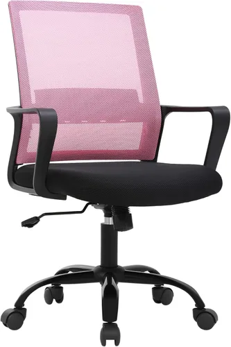 Vista 10 de PayLessHere Silla de oficina para computadora, silla ergonómica de malla, respaldo medio, silla giratoria para oficina en casa, silla de escritorio