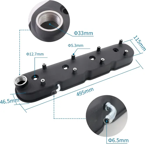 Vista 2 de LS - Cubiertas de válvula de aluminio fundido con soportes de bobina compatibles con Che-vy Small Block V8 293 325 346 364 376 427 LS1 LS2 LS3 LS6