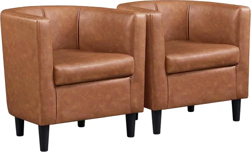 Vista 13 de Yaheetech - Silla de terciopelo decorativa, sillones modernos y cómodos, silla de sofá de barril tapizada para sala de estar, dormitorio, sala
