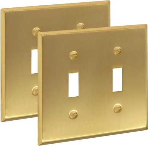 Vista 29 de Rio Salto BRASS - Placa de pared de metal dorado para interruptor de luz, placa de pared para receptáculo, cubiertas basculantes de 1 banda, latón