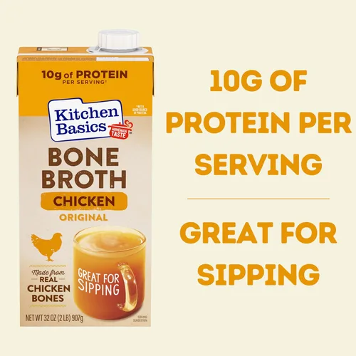 Vista 5 de Kitchen Basics Caldo de hueso de pollo original (keto amigable), 32 fl oz (paquete de 12)