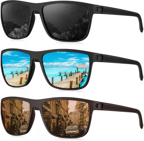 Vista 44 de KALIYADI Gafas de sol polarizadas para hombre, gafas de sol ligeras con protección UV para conducir, pescar y jugar golf