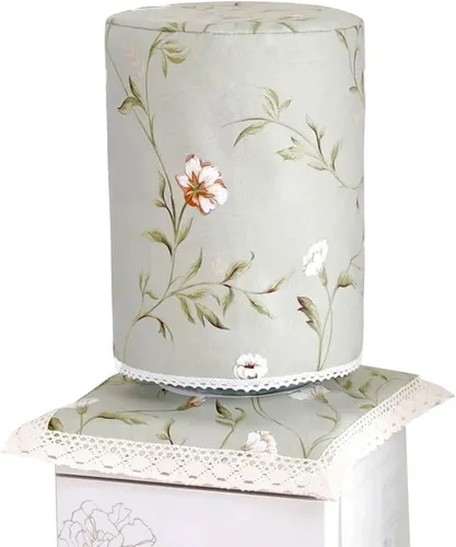 Juego de 2 dispensadores de agua y cubierta de cubo con 2 manteles individuales cuadrados de vinilo, cubierta antipolvo floral para barriles de 5