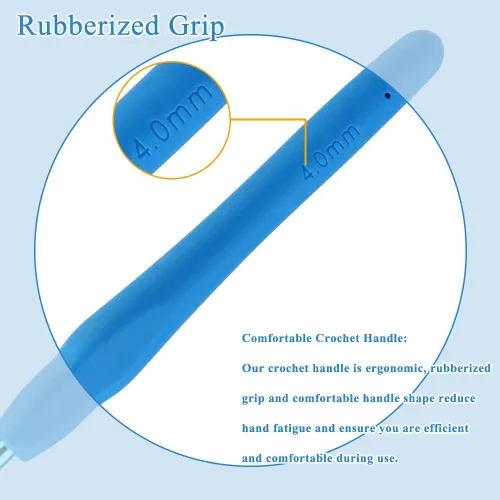 Vista 91 de Gancho de Ganchillo Ergonómico de 8mm, Agujas de Ganchillo para Tejer, Agujas de Tejer Lisas para DIY Hecho a Mano, Gran Regalo para Mujeres