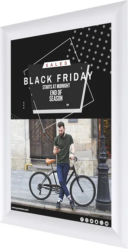 Vista 3 de BNV Marco de aluminio para póster de carga frontal / certificado de imagen, blanco, 8.5 x 11 pulgadas, perfil de 1 pulgada, montaje en pared, modo