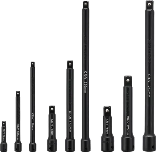 Vista 2 de Mayouko Juego de barras de extensión de 1/4", 3/8", 1/2", CR-V, 9 barras de extensión de enchufe para áreas estrechas y profundas