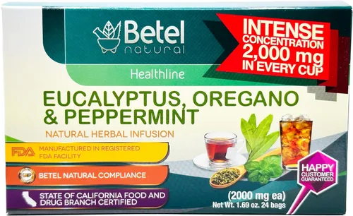 Vista 5 de Té de eucalipto, orégano y hierbabuena de Betel Natural - Defensas más saludables fáciles - 24 bolsas de té