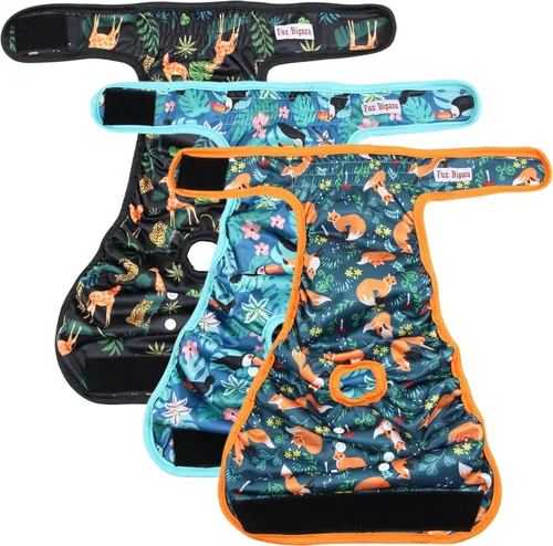 Vista 2 de Pañales lavables para perras (paquete de 3), pañales reutilizables para el período de celo de la perrita, pañales reutilizables para perras