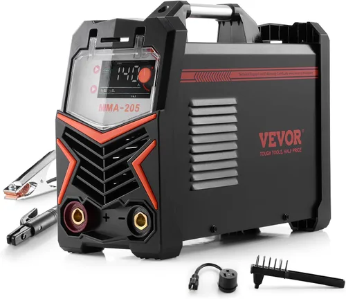 VEVOR Soldador MMA, 205A 2 en 1 Soldador de varilla MMA Lift TIG, Soldador inversor IGBT de doble voltaje 110/220 V con pantalla digital, Fuerza de