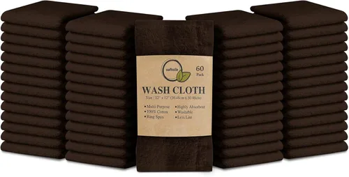Vista 36 de Softolle Paquete de 24 paños 100 % algodón (12 x 12 pulgadas), suaves, altamente absorbentes, toallas para la cara, paños de lavado para la cara