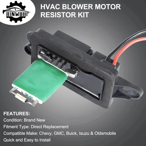 Vista 5 de Kit de Resistor del Motor del Ventilador HVAC con Arnés Compatible con los Siguientes Modelos: 2002-2009 Chevy Trailblazer GMC Envoy, 2004-2007