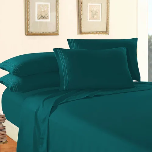 Vista 78 de Elegant Comfort - Juego de sábanas de microfibra de 1500 hilos de calidad hotelera prémium de 4 piezas - Resistente a arrugas, sábana bajera