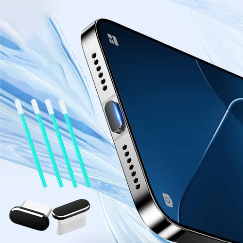 Vista 3 de Paquete de 4 tapas USB C para puerto USB C, cubierta de puerto de carga tipo C con cubierta antipolvo para altavoz, accesorios de teléfono