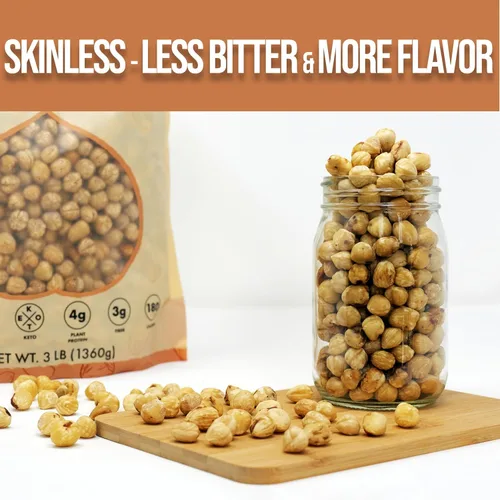 Vista 5 de Roastery Coast Avellanas tostadas secas 3 libras Sin sal Filberts Blanqueadas Sin piel Kosher Certificado sin gluten Sin OMG Paleo