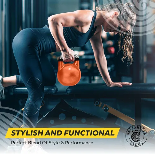 Vista 6 de Kettlebell Kings Competition Kettlebells Weight (35mm handle) 8-48 KG Hand weights Workout Gym Equipment & Strength training sets for Women & Men