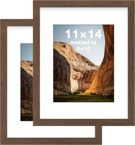 Vista 84 de FrameWorks Marcos de fotos clásicos de madera de 5 x 7 a 4 x 6 con vidrio templado, color negro, paquete de 2