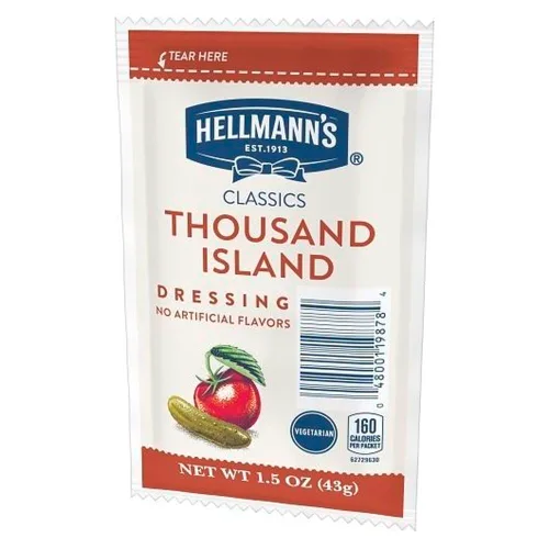 Vista 3 de Hellmann's Classics Thousand Island - Bolsas de control de porciones sin gluten, sin sabores artificiales, jarabe de maíz con alto contenido