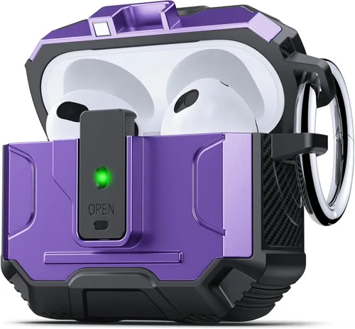 Vista 33 de DASFOND Armor - Funda rígida para auriculares Airpods Pro, grado militar, protección completa, a prueba de golpes, soporte de carga inalámbrica